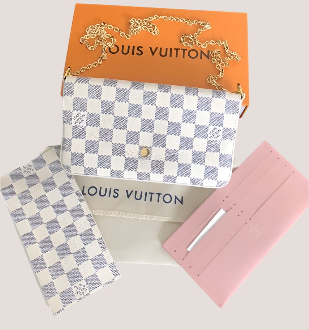 Pre-Order! Checkered Monogram Pochette Chain Wallet Bag