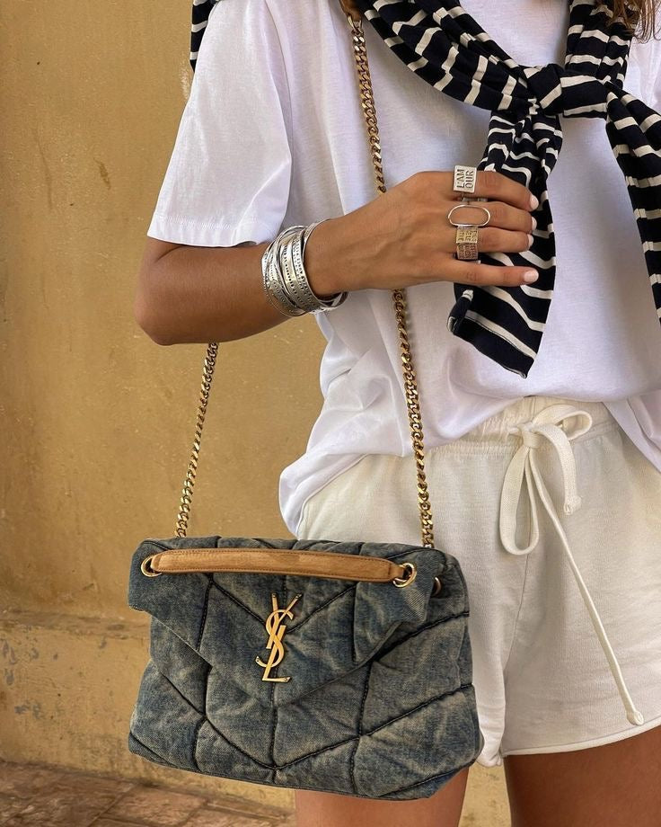 Pre-order! Vintage Style Denim Puffer Bag