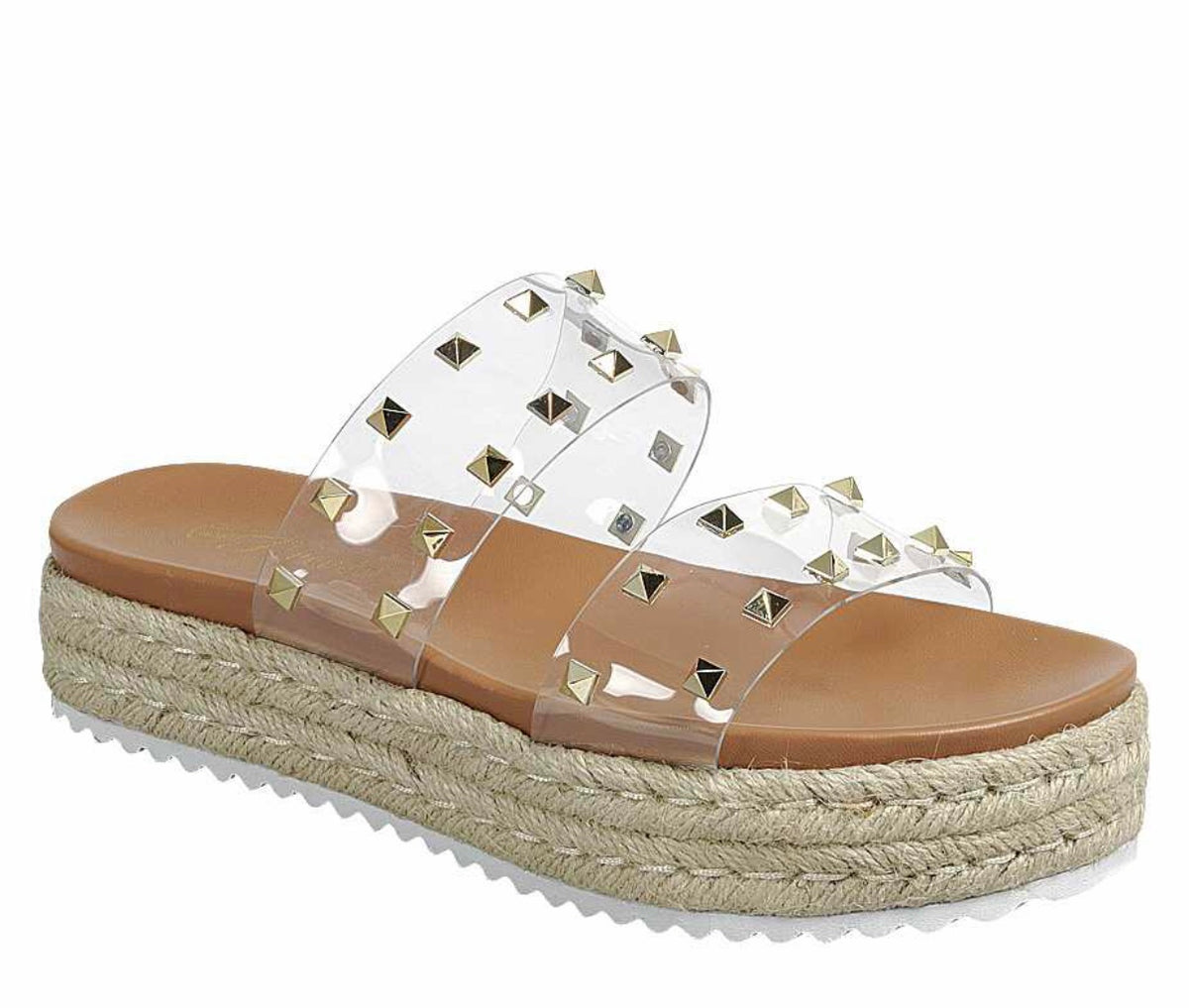 Studded discount sandals clear