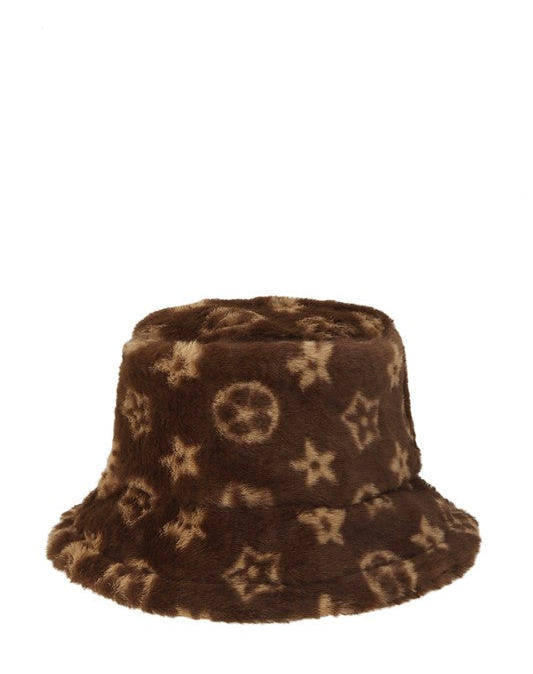 Geometric Pattern Fur Bucket Hat (more colors)