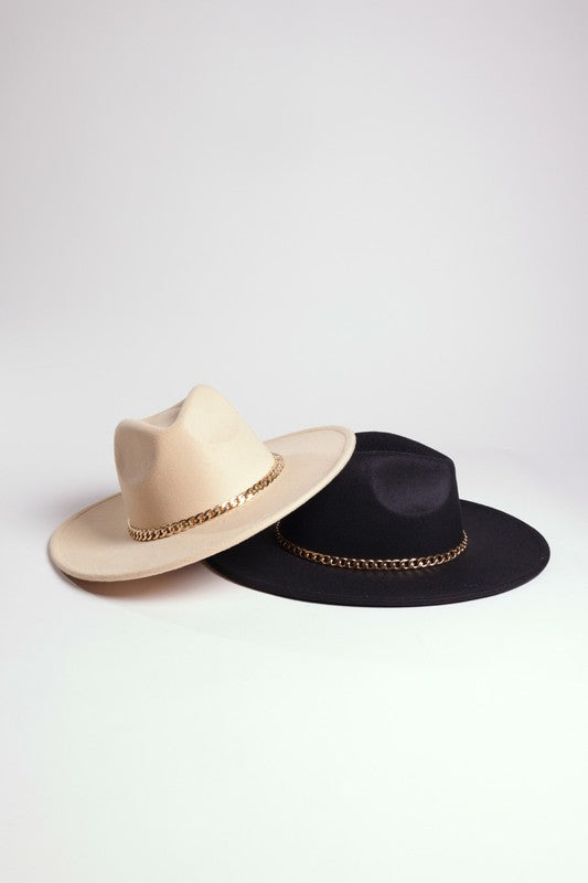 CHAIN BELT FEDORA HAT (more colors)