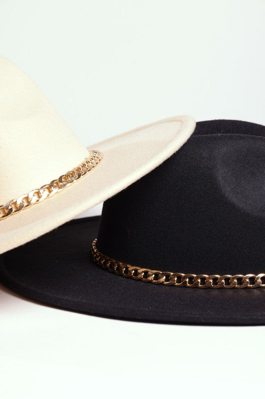 CHAIN BELT FEDORA HAT (more colors)