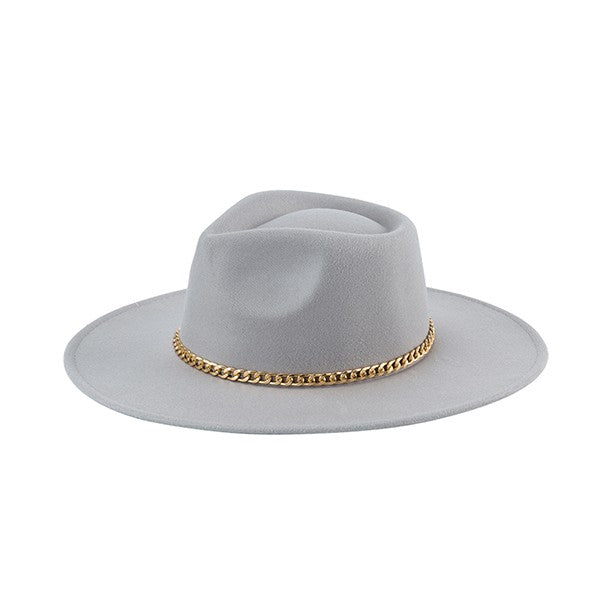 CHAIN BELT FEDORA HAT (more colors)