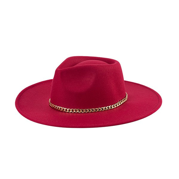 CHAIN BELT FEDORA HAT (more colors)