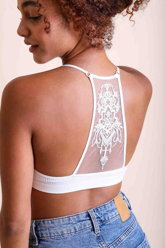 Tattoo Mesh Racerback Bralette (more colors)