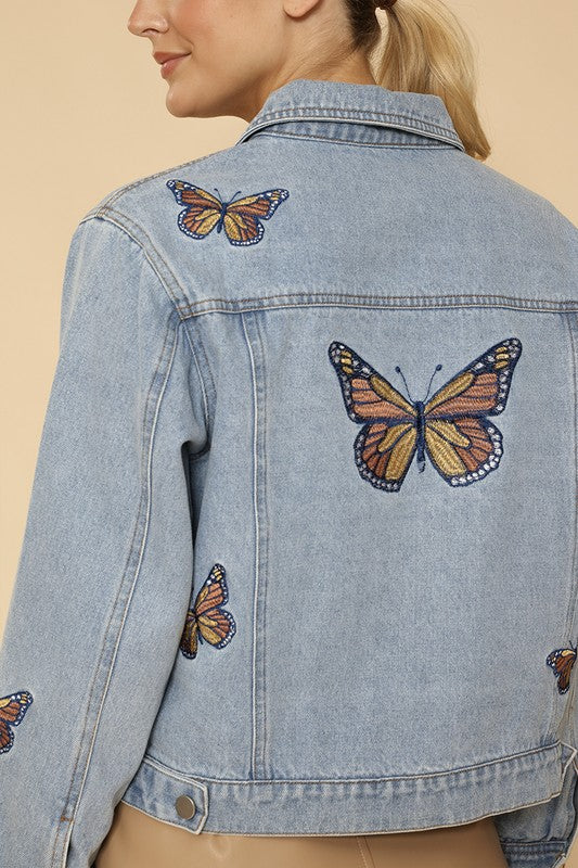 Monarch Butterfly Denim Jacket