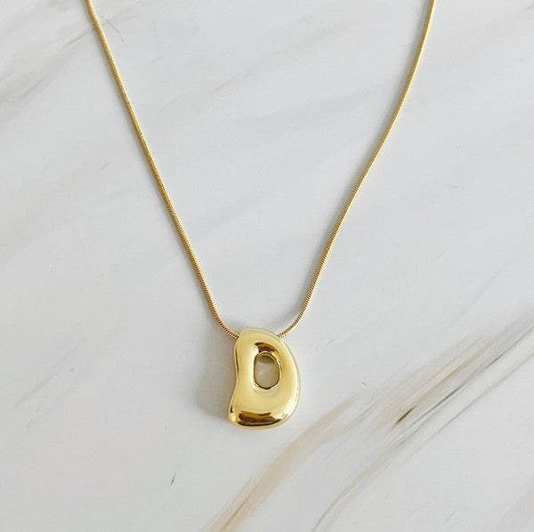 Balloon Gold Plated Letter Initial Necklace
