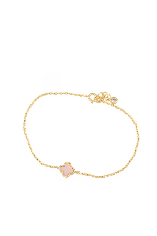 Gold Dipped Clover Pendant Bracelet (more colors)