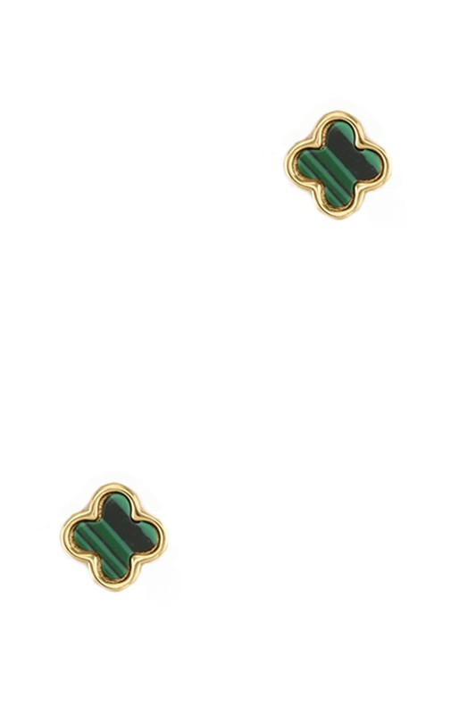 Gold Dipped Clover Stud Earrings (more colors)