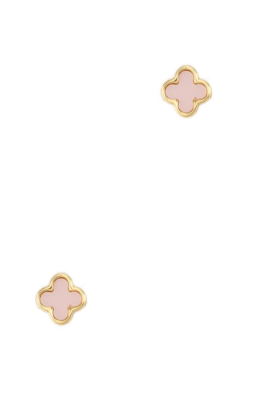 Gold Dipped Clover Stud Earrings (more colors)