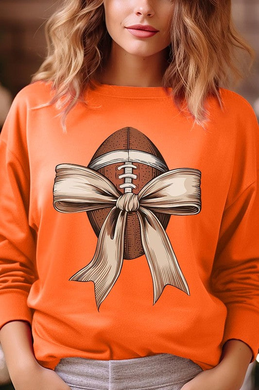 Football Bow Graphic Fleece Sweatshirt (more colors)