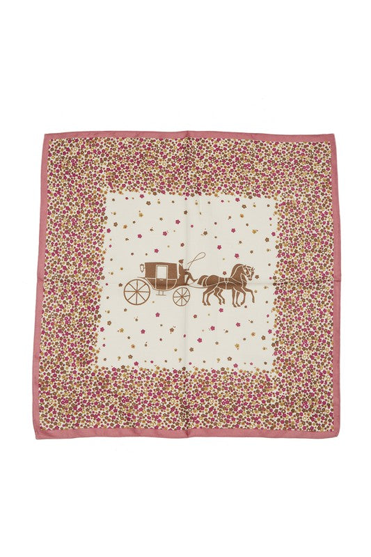 Horse and Carriage Print Bandana Scarf (more colors)