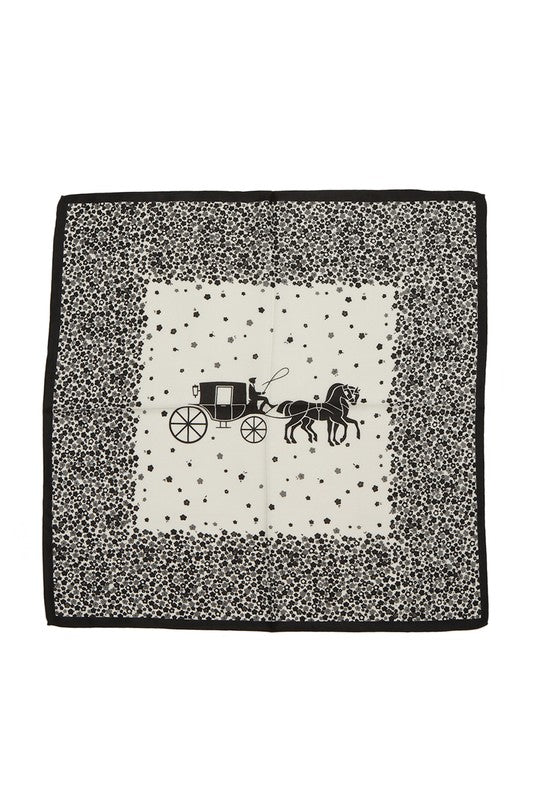 Horse and Carriage Print Bandana Scarf (more colors)