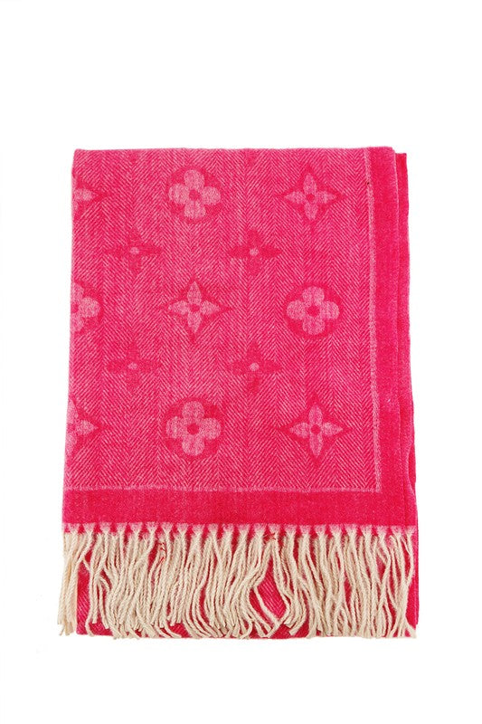 Geometric Print Scarf With Fringe (more colors)