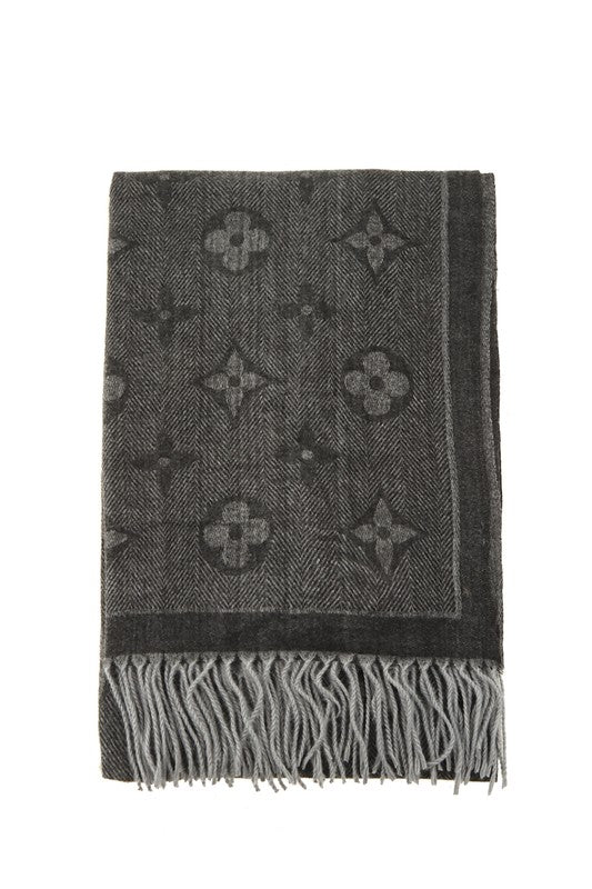 Geometric Print Scarf With Fringe (more colors)