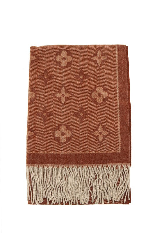 Geometric Print Scarf With Fringe (more colors)