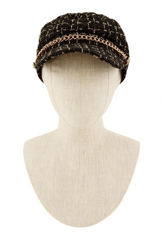 Tweed Paper Boy Chain Hat (more colors)