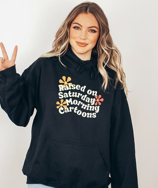 Unisex “Raised on Saturday Morning Cartoons” Graphic Hoodie