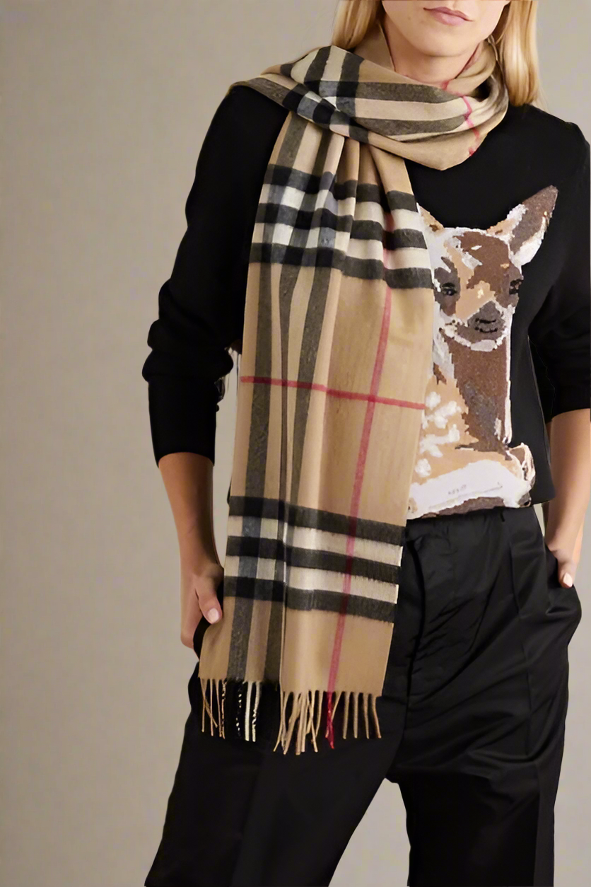 Designer Plaid Cashmere Feel Scarf