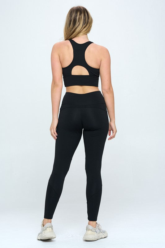 Two Piece Activewear Set with Cut-Out Detail (5 color options)