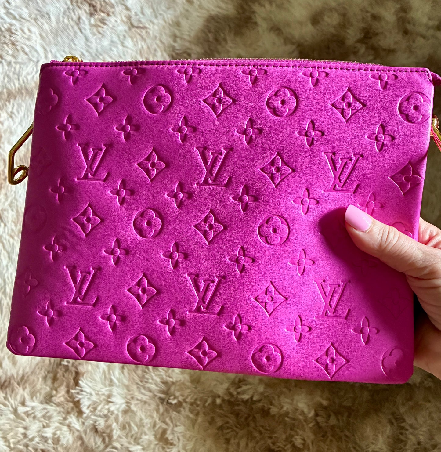 In Stock! Bright Pink Monogram, Versatile Bag