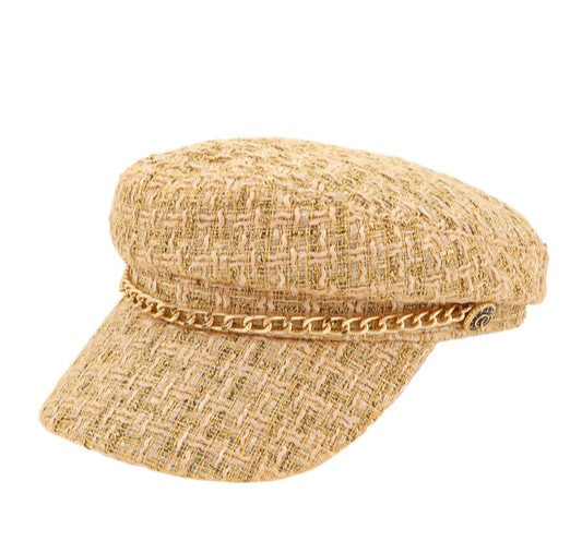 Tweed Paper Boy Chain Hat (more colors)