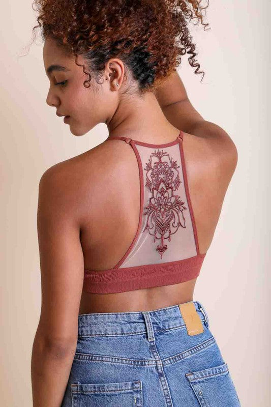 Tattoo Mesh Racerback Bralette (more colors)