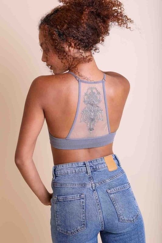 Tattoo Mesh Racerback Bralette (more colors)