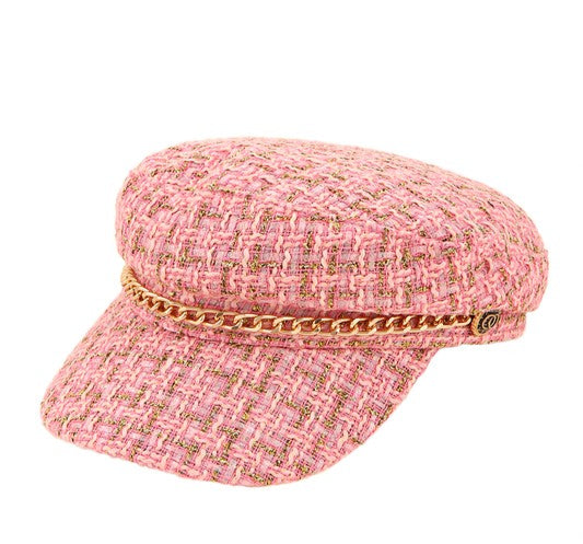 Tweed Paper Boy Chain Hat (more colors)