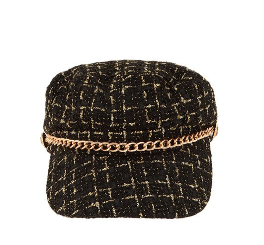 Tweed Paper Boy Chain Hat (more colors)