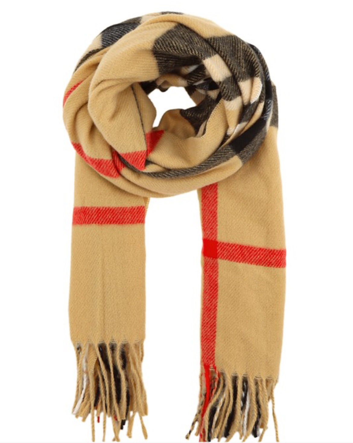 Designer Plaid Cashmere Feel Scarf