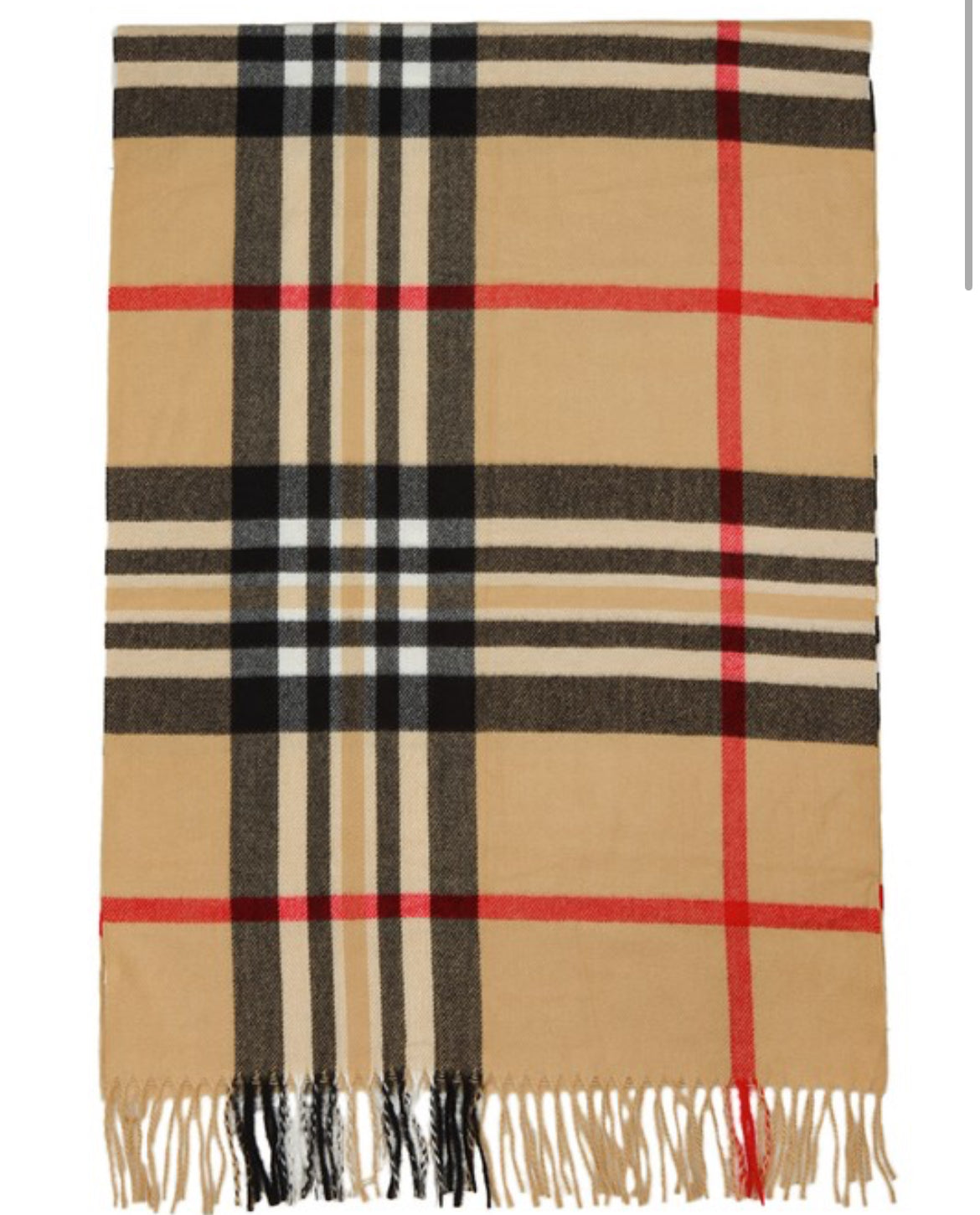 Designer Plaid Cashmere Feel Scarf