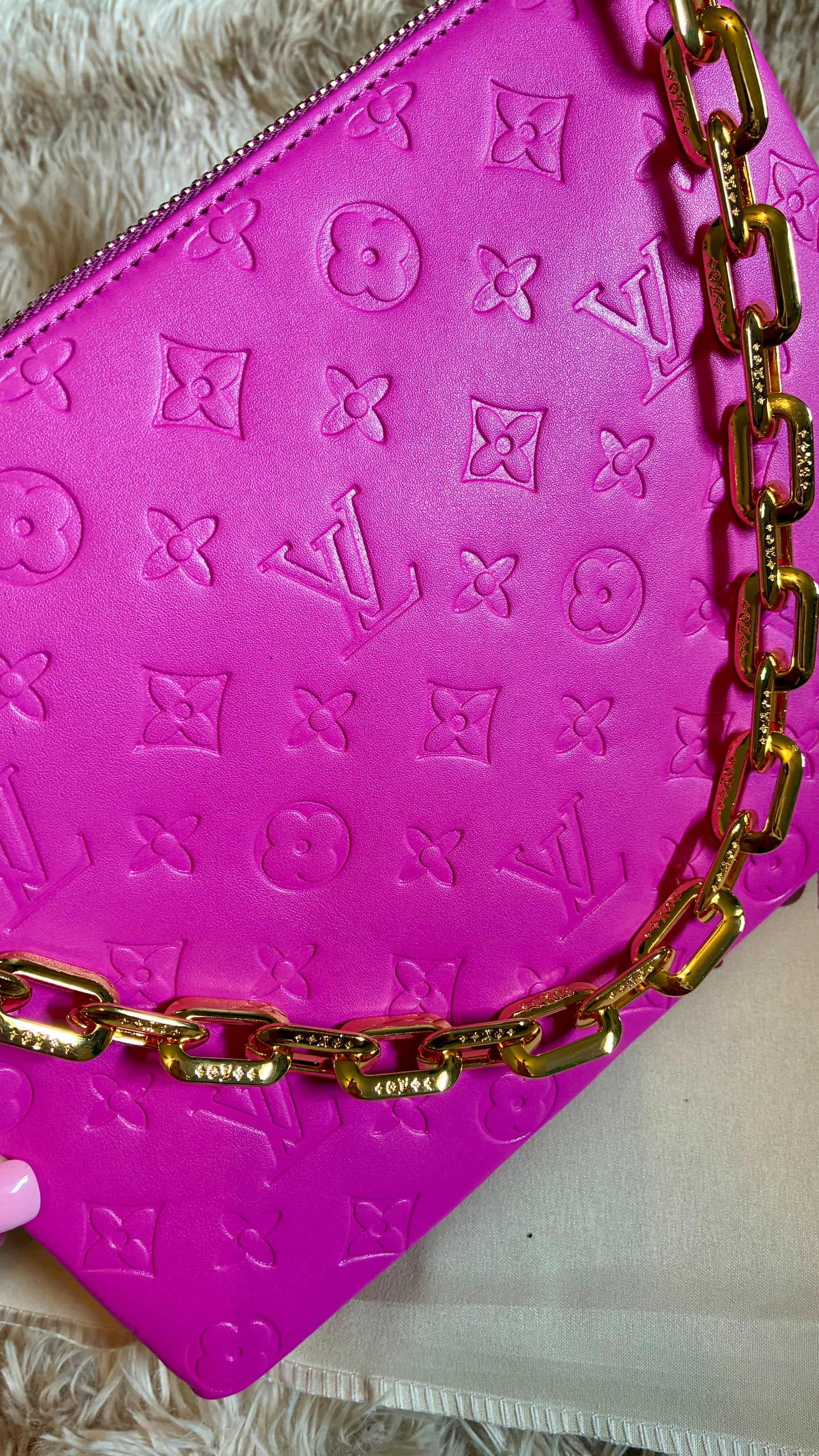 In Stock! Bright Pink Monogram, Versatile Bag