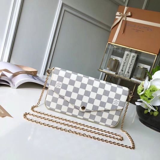 Pre-Order! Checkered Monogram Pochette Chain Wallet Bag