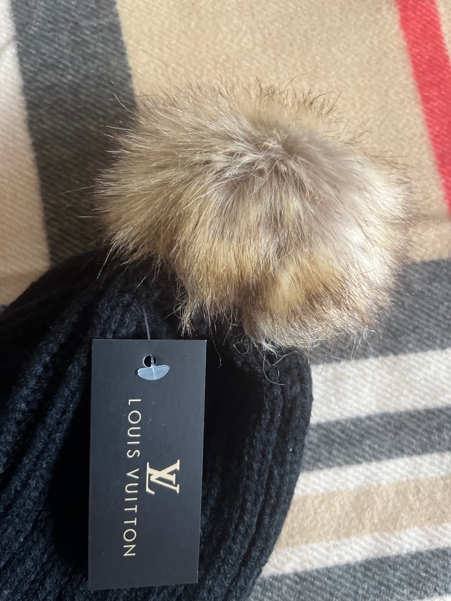 LV Inspired Pom Beanies