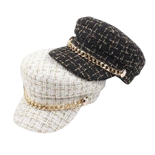 Tweed Paper Boy Chain Hat (more colors)