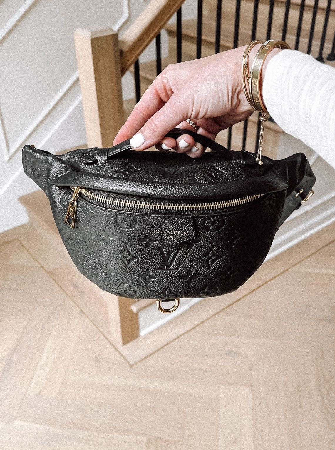 In stock!! Black Monogram Bum Bag