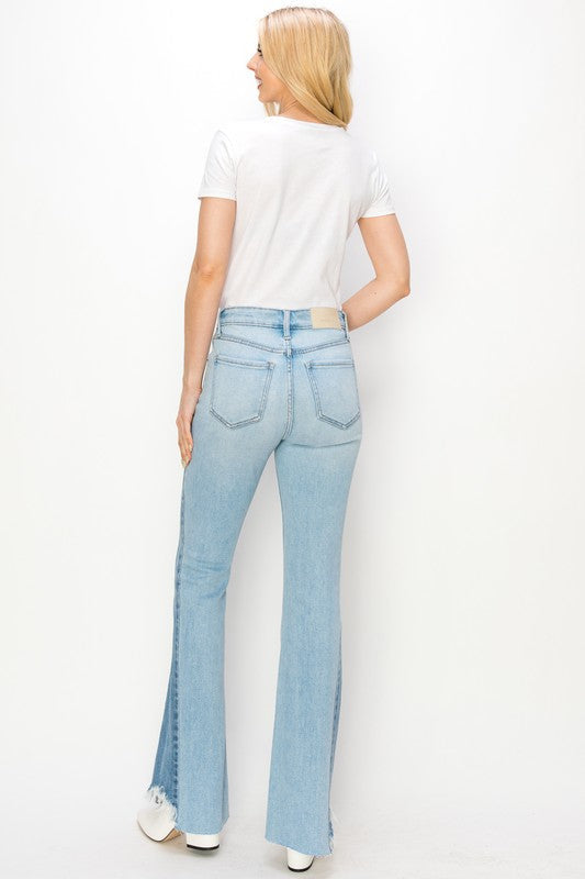 Boot Cut High Rise Side Stripe Stretch Denim