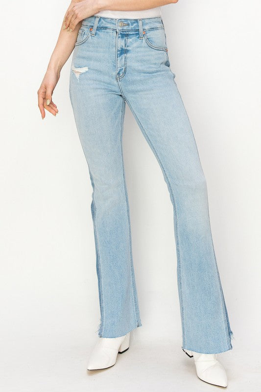 Boot Cut High Rise Side Stripe Stretch Denim