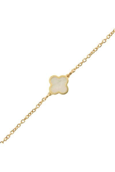 Gold Dipped Clover Pendant Bracelet (more colors)