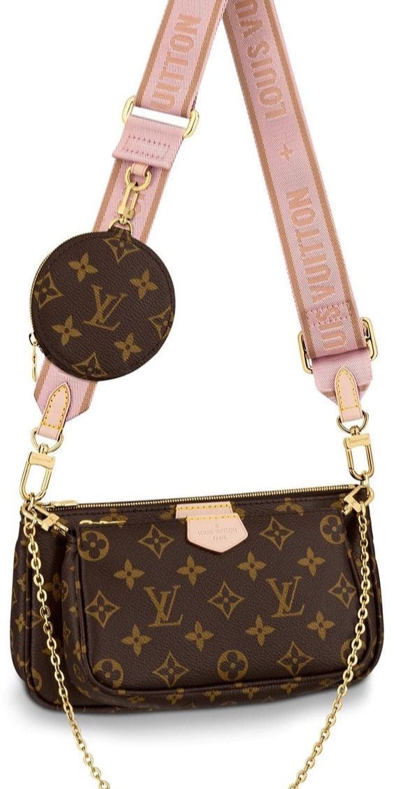 In stock! Pink Strap Double Crossbody Monogram Bag