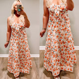 Coral Floral Beachy Dress