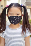 Kids Black Polka Dot Face Mask
