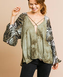 Safari Olive Blouse