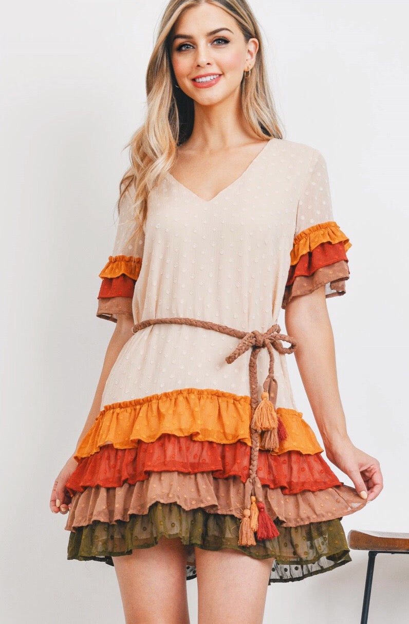 Western ruffle clearance dress