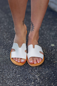 White Cut-out Sandal